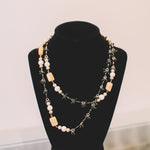 Load image into Gallery viewer, Citrine, Black Spinel on Silver chain with Gold Overlay
