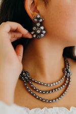 Load image into Gallery viewer, Rose Cut Diamond &amp; Gold Rosette Drops
