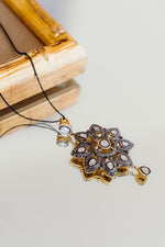 Load image into Gallery viewer, Eight Sided Star Diamond Pendant on Black Chain
